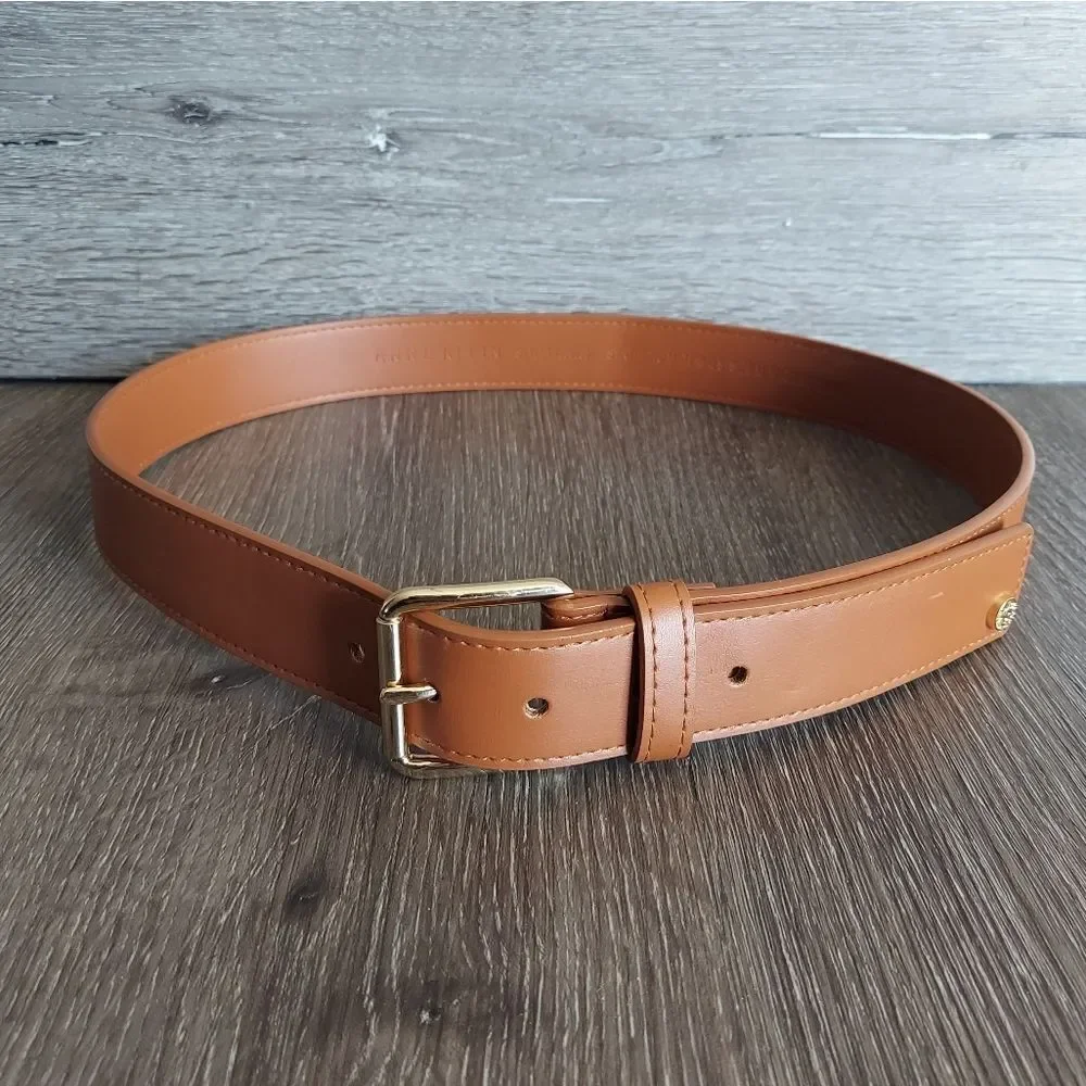 Anne Klein Tan Faux Leather Belt Medium